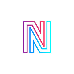 Letter N logo design template,technology,electronics,digital,connection vector logotype