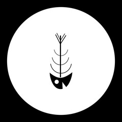 simple black fish bones skeleton icon eps10