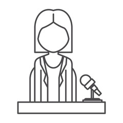 Journalist icon. Broadcasting news technology media and communication theme. Isolated design. Vector illustration