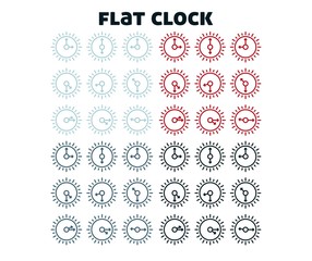 Fototapeta na wymiar Flat Clock Icon Designs