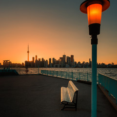 Sunset in Toronto, Ontario, Canada as seen from Ward's Island