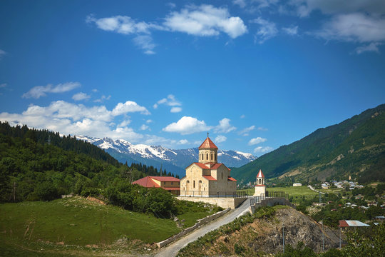 Saint Nicholas church in Mestia, Svaneti region of Georgia
