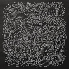 Cartoon cute doodles New Year illustration