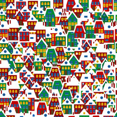 Cartoon background with houses