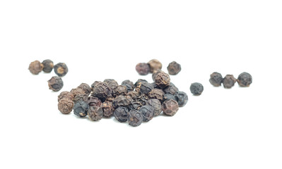 Pepper corn on white background.