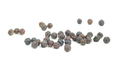 Pepper corn on white background.