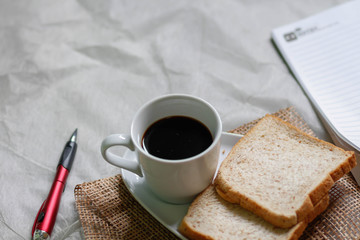 black coffee and notes