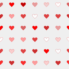 Hand drawn seamless pattern with hearts