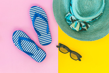 Beach accessories on table