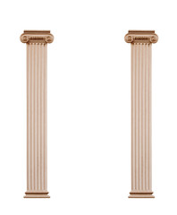 Obraz premium Two architectural columns isolated on white background