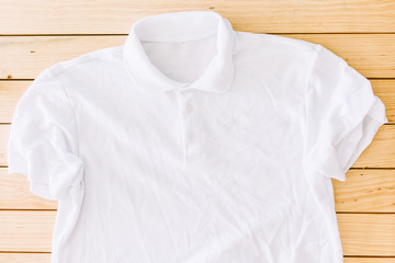 White shirt on the wooden table