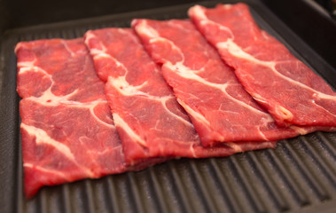 Australian meat on the tray for food background. (Select focus)