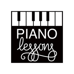Fototapeta na wymiar Piano lessons logo