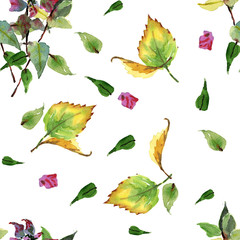 autumn leaves, watercolor