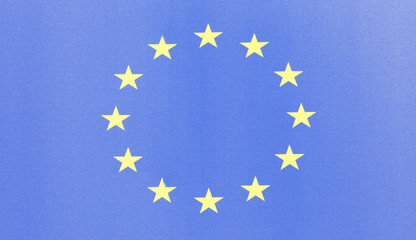 Flagge der Europäischen Union, EU, auf einem Plakat