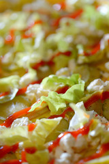 Omelet with cheese and vegetables