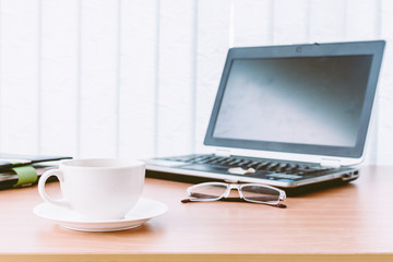 Office workplace with computer