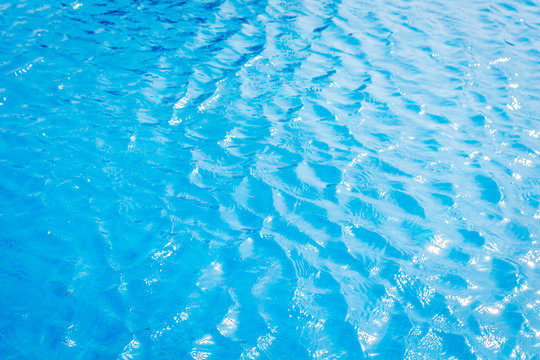 Swimming pool with blue water detail