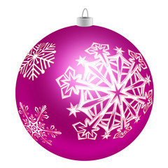 Purple tree toy with snowflakes on a white background