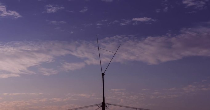 Lightning rod at the sky with clouds moving