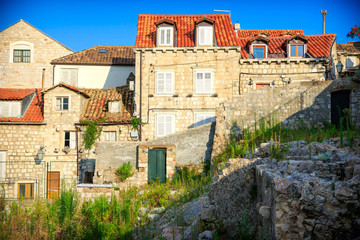 Fototapeta na wymiar Dubrovnik rooftops panorama