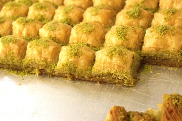 baklava on a metal tray