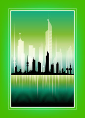 A Postcard Concept Of Kuwait Skyline