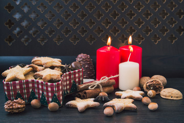 Christmas cookies with candles