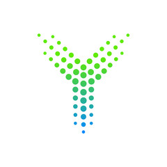 Letter Y logo.Dots logo,dotted shape logotype vector design