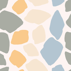 Vector seamless pattern with colored retro stones - 126269711