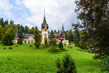 Neo-Renaissance Peles Castle Built In 1873 In Carpathian Mountains