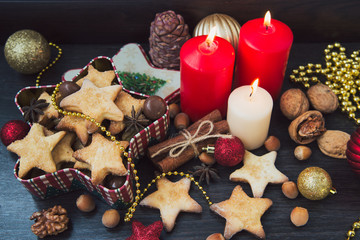 Christmas cookies with candles