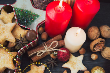 Christmas cookies with candles