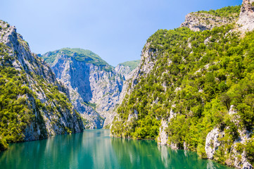 Lake Koman landscape, Albania - obrazy, fototapety, plakaty