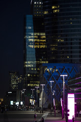Business center in Paris at night