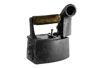 Old iron isolated on white background