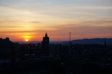 Obraz premium Sunset city, Edinburgh.