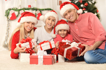 Family celebrating New Year