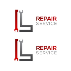 Letter L with wrench logo,Industrial,repair,tools,service and maintenance logo for corporate identity