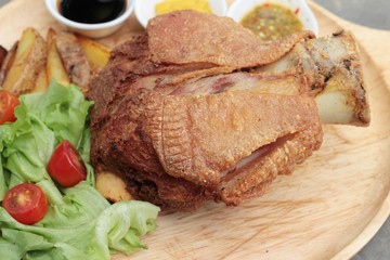 Fried pork knuckle is traditional german food.