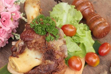 Fried pork knuckle is traditional german food.