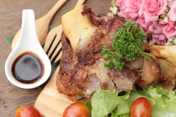 Fried pork knuckle is traditional german food.