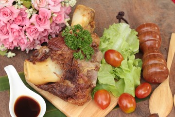 Fried pork knuckle is traditional german food.
