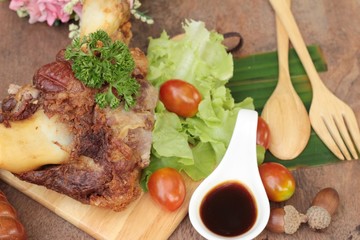 Fried pork knuckle is traditional german food.