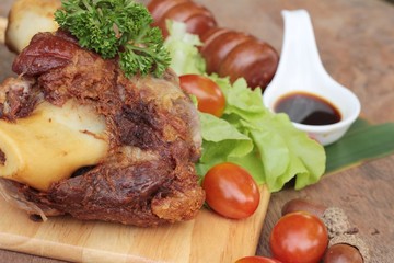 Fried pork knuckle is traditional german food.