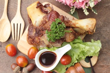 Fried pork knuckle is traditional german food.
