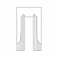 curtains Interior design sketch.Window curtains