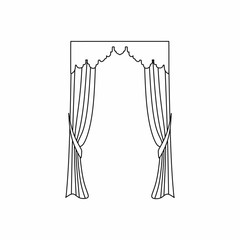 curtains Interior design sketch.Window curtains