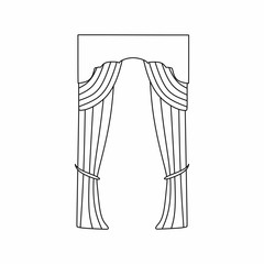 curtains Interior design sketch.Window curtains