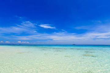 Crystal clear sea of Koh Rok island, Krabi, Thailand.